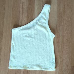 One-Shoulder Yellow Crop Top